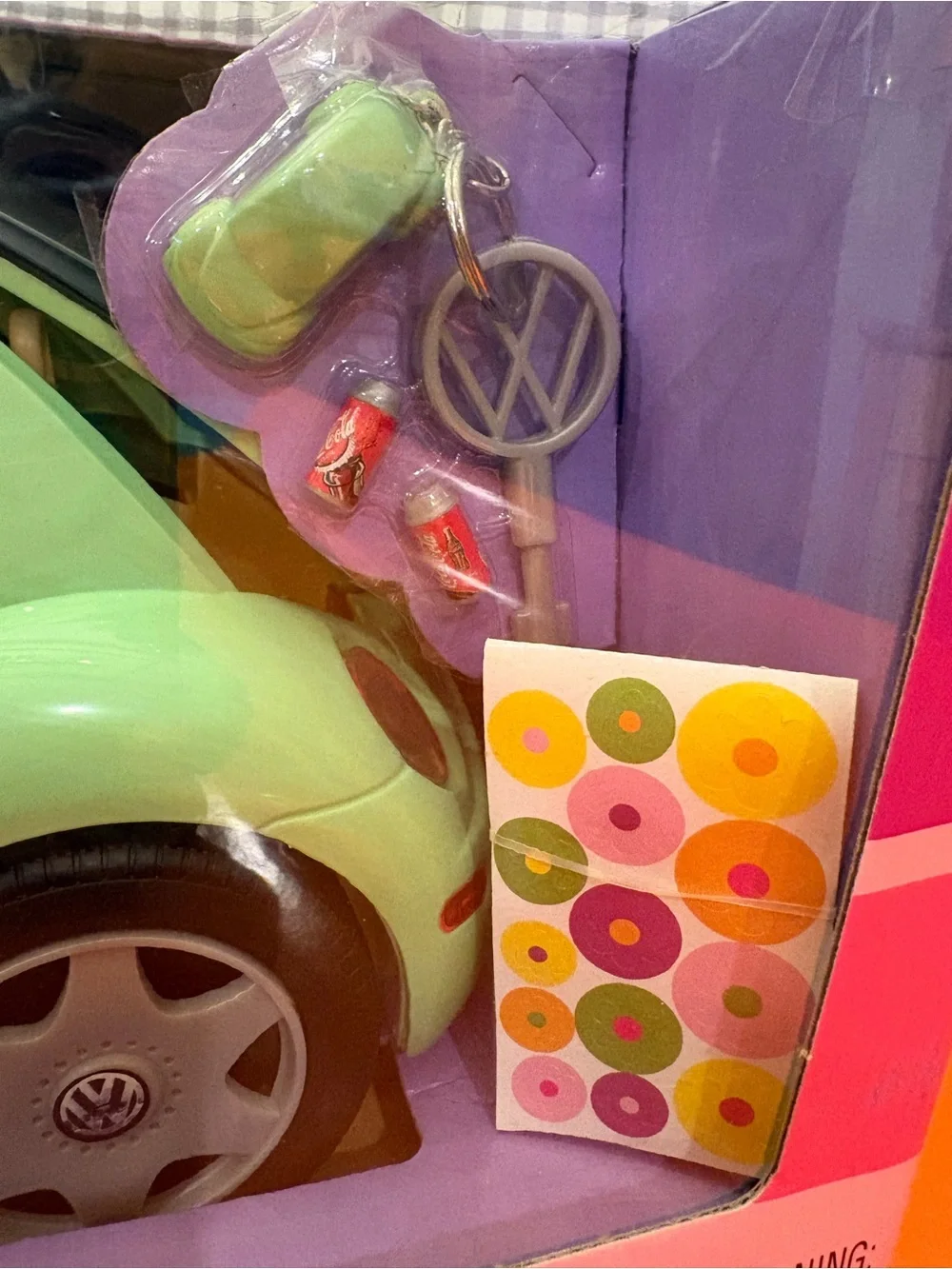 Barbie 2002 Lime Green Volkswagen New Beetle Play Car